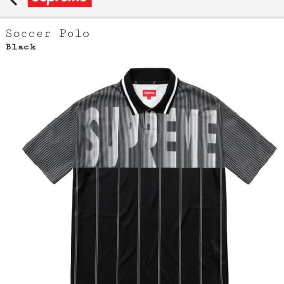 Supreme Soccer Polo – Black/White Pinstripe – Size L - Picture 13 of 13